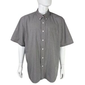 Cutter & Buck Men’s Black & White Gingham Pocket Short Sleeve Shirt